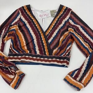 Flying tomato striped crop top medium